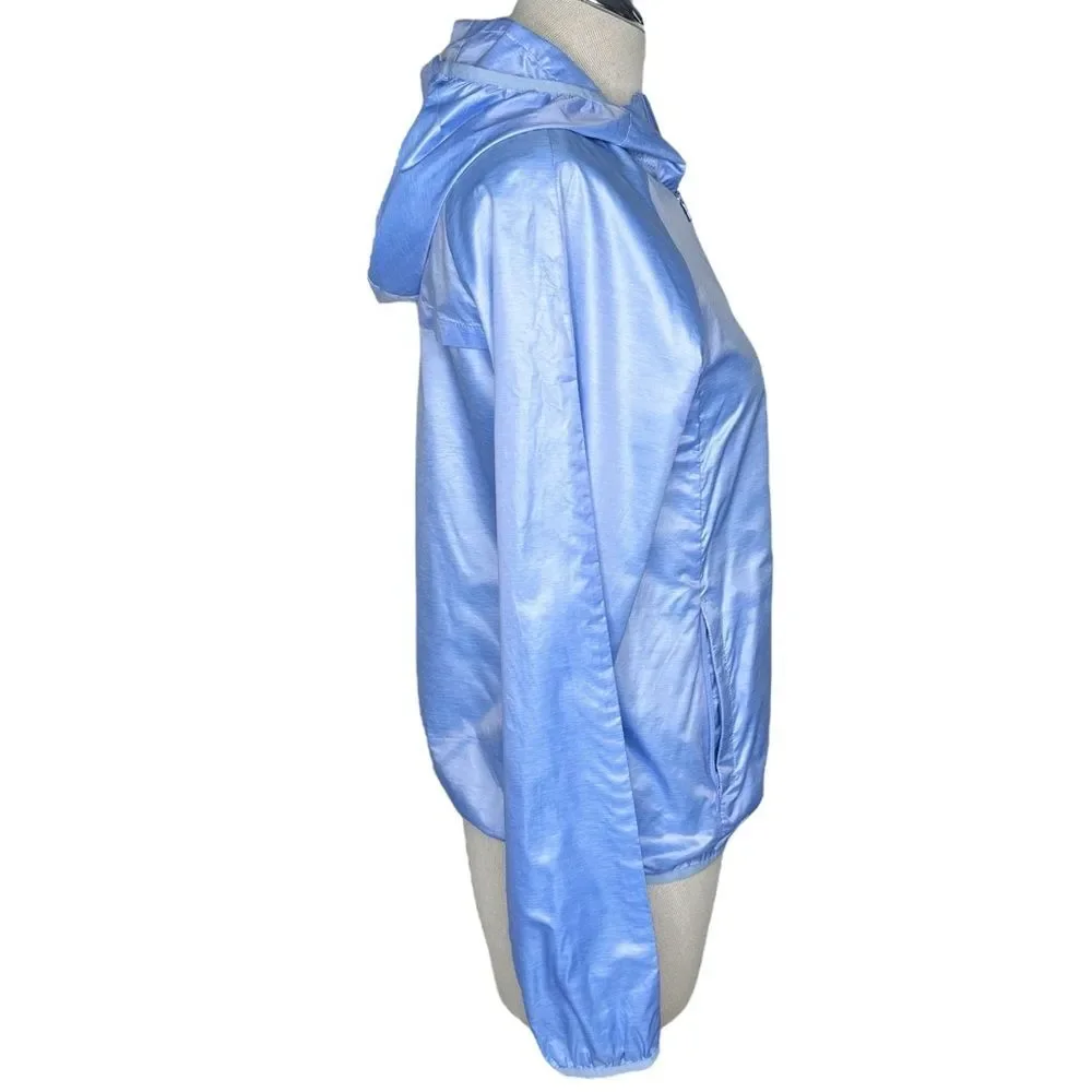 Uniqlo Windbreaker Jacket sz S * Lightweight Travel Packable Full Zip Light Blue